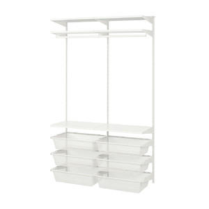 BOAXEL 2 sections, white, 122x40x201 cm