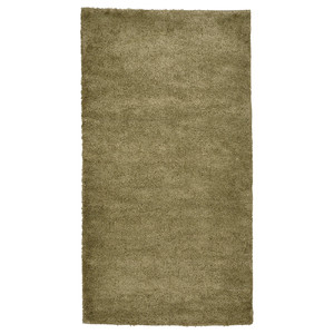 STOENSE Rug, low pile, light olive-green, 80x150 cm