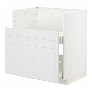 METOD / MAXIMERA Bc f BREDSJÖN sink/2 fronts/2 drws, white/Stensund white, 80x60 cm