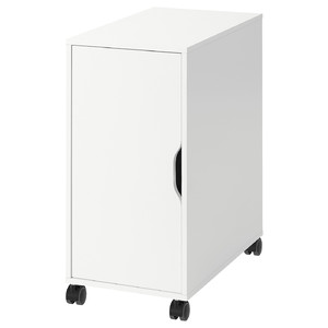 ALEX Storage unit on castors, white/black, 36x76 cm