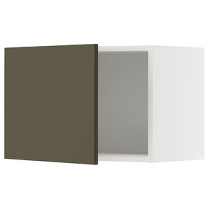 METOD Wall cabinet, white/Havstorp brown-beige, 60x40 cm