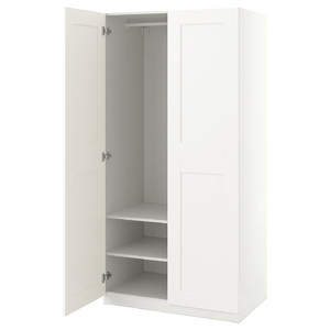 PAX / GRIMO Wardrobe, white/white, 100x60x201 cm
