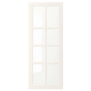 BODBYN Glass door, off-white, 40x100 cm