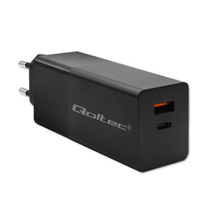 Qoltec Wall Charger EU Plug GaN Power PRO 1xUSB C, 1xUSB, 100W