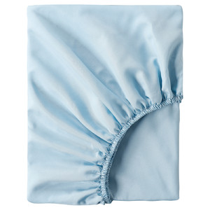 BRUKSVARA Fitted sheet, blue, 90x200 cm