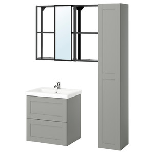ENHET Bathroom, anthracite/grey frame, 64x43x65 cm