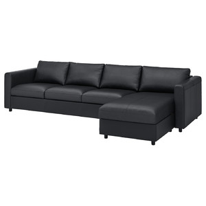 VIMLE 4-seat sofa, with chaise longue, Grann/Bomstad black