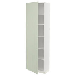 METOD High cabinet with shelves, white/Stensund light green, 60x37x200 cm