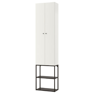 ENHET Wall storage combination, anthracite, white, 60x30x255 cm