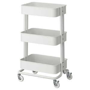 RÅSKOG Trolley, white, 35x45x77 cm