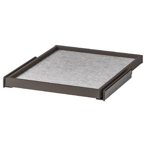 KOMPLEMENT Pull-out tray with drawer mat, dark grey/light grey, 50x58 cm
