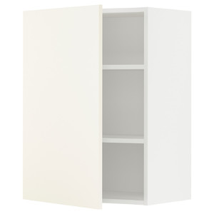 METOD Wall cabinet with shelves, white/Vallstena white, 60x80 cm
