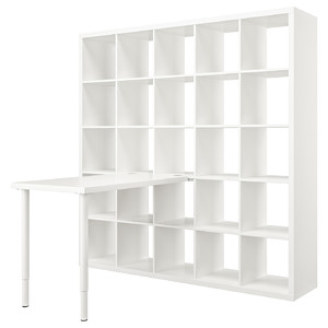 KALLAX / LINNMON Desk combination, white, 182x139x182 cm