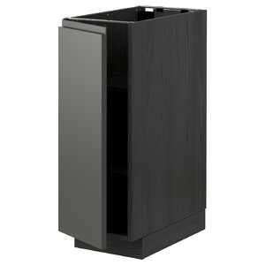 METOD Base cabinet with shelves, black/Voxtorp dark grey, 30x60 cm