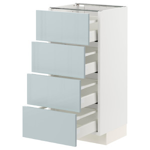 METOD / MAXIMERA Base cab 4 frnts/4 drawers, white/Kallarp light grey-blue, 40x37 cm