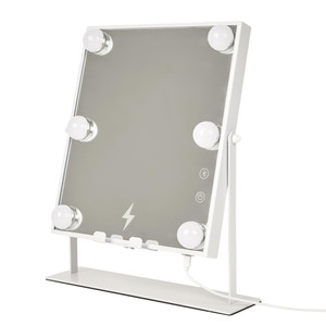 Mirror with LED Lighting, Speaker & Charger