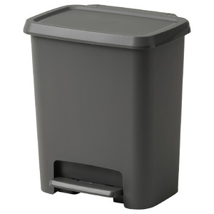 KNÖCKLA Pedal bin, dark grey, 25 l