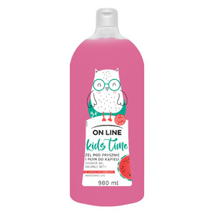 On Line Kids Time Shower Gel & Bubble Bath Watermelon 3+ 93% Natural 980ml