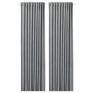 SANDSVINGEL Curtains, 1 pair, grey, 135x300 cm