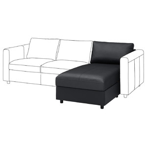 VIMLE Chaise longue section, Grann/Bomstad black