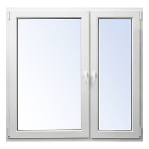 Casement/Tilt and Turn Window PVC Triple-Pane 1465 x 1135 mm, asymmetrical, white