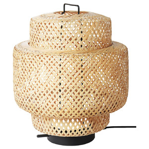 SINNERLIG LED table lamp, bamboo/handmade dimmable