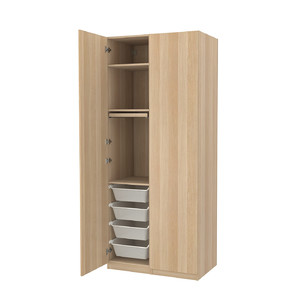 PAX / FORSAND Wardrobe combination, white stained oak effect, 100x60x236 cm