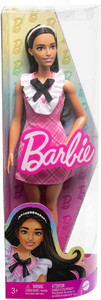 Barbie Fashionistas Doll #209 With Black Hair And A Plaid Dress HJT06 3+