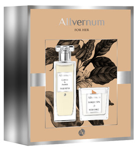 Allvernum Gift Set -  Eau de Parfum Coffee & Amber 50ml & Forest Spa Candle 100g