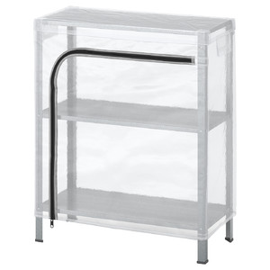 HYLLIS Shelf unit with cover, transparent, 60x27x74 cm