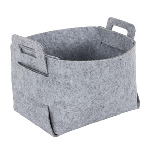 Felt Box Basket Size S, folding, grey
