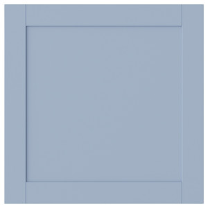 SANNIDAL Door with hinges, blue, 60x60 cm