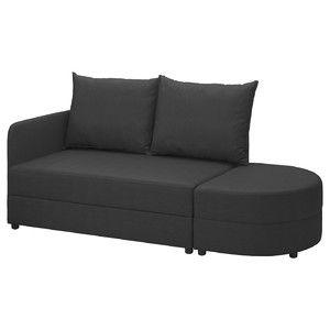 LINDÅKRA 2-seat sofa-bed, Vissle dark grey