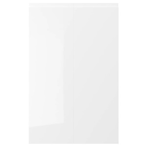 VOXTORP 2-p door f corner base cabinet set, right-hand/high-gloss white, 25x80 cm