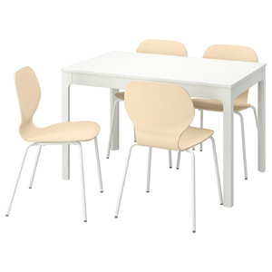 EKEDALEN / SIGTRYGG Table and 4 chairs, white/birch white, 120/180x80 cm