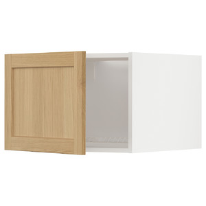 METOD Top cabinet for fridge/freezer, white/Forsbacka oak, 60x40 cm