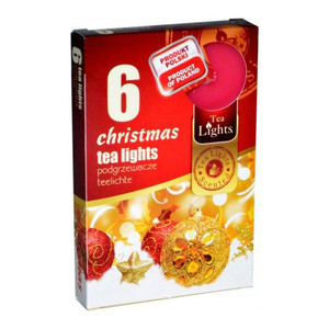 Set of Tealights Christmas 6pcs, red