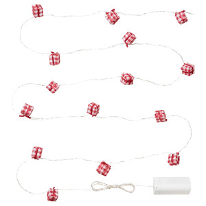 STRÅLA LED lighting chain with 15 lights, battery-operated/gift box