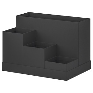 TJENA Desk organiser, black, 18x17 cm