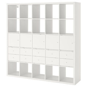 KALLAX Shelving unit with 10 inserts, white, 182x182 cm