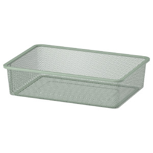 TROFAST Mesh storage box, light green-grey, 42x30x10 cm