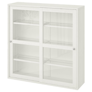 HAVSTA Glass-door cabinet, white, 121x123x35 cm