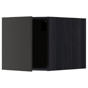 METOD Top cabinet, black/Nickebo matt anthracite, 40x40 cm