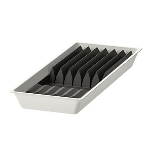 UPPDATERA Tray with knife rack, white/anthracite, 20x50 cm