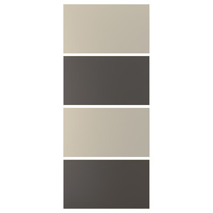 MEHAMN 4 panels for sliding door frame, dark grey/beige, 100x236 cm