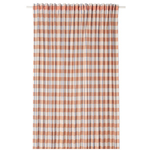 GLANSHAGTORN Curtain, 1 piece, orange white/blue, 300x250 cm