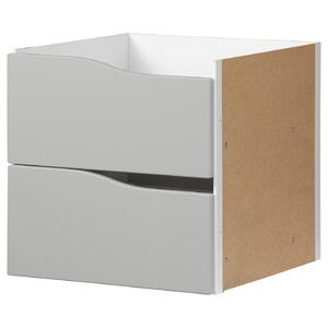 KALLAX Insert with 2 drawers, grey, 33x33 cm