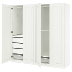 PAX / GULLABERG Wardrobe combination, white/white, 200x60x201 cm