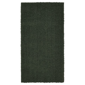 VINDEBÄK Rug, high pile, dark green, 80x150 cm