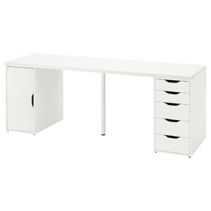 LAGKAPTEN / ALEX Desk, white, 200x60 cm